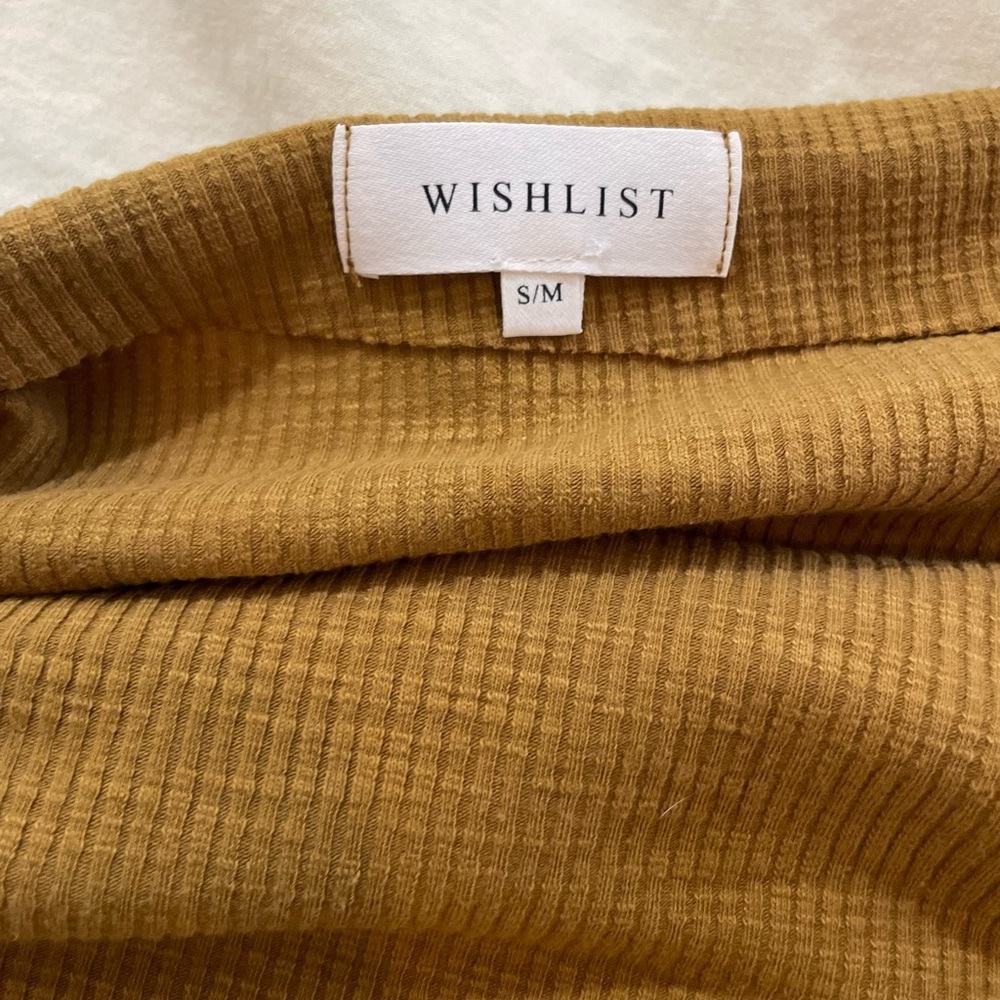 Wishlist Mustard Ribbed Knit Top